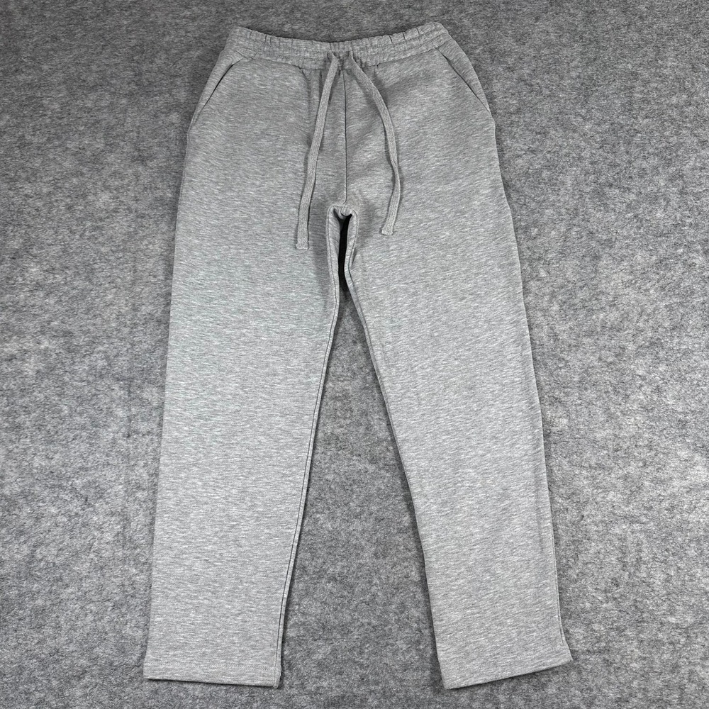 Zara Sweatpants Gray Fleece Lined Straight Leg Drawstring Joggers Mens Size S